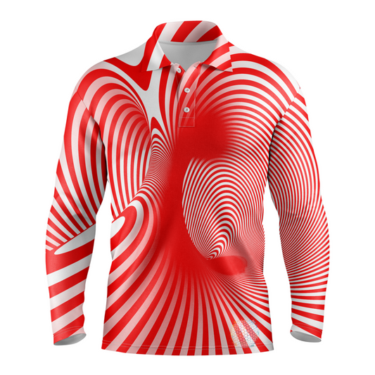 Cyclone | Mens Long Sleeve S / Red Golf Shirts