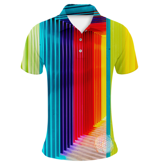 Geometric Hue | Couples Mens Small Short Sleeve / Womens Golf Shirts