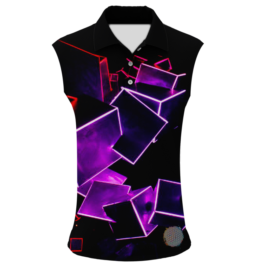 Midnight Cubes | Womens Sleeveless S Golf Shirts