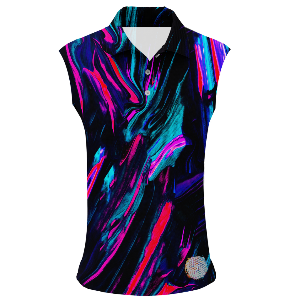 Neon Skies | Couples Mens Small Short Sleeve / Womens Sleeveless Golf Shirts