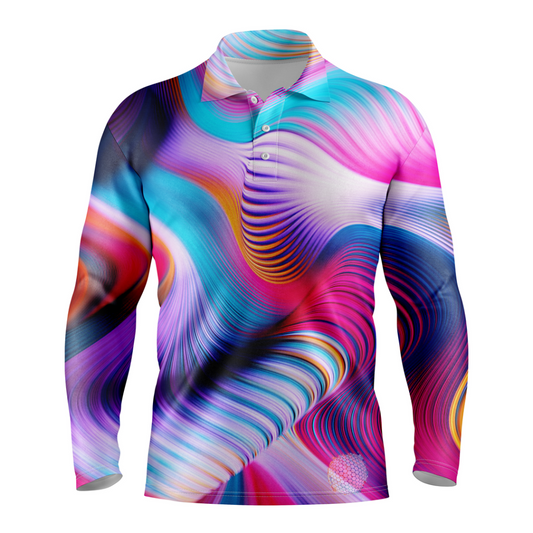 Seashell S / Long Sleeve Mens Golf Shirts