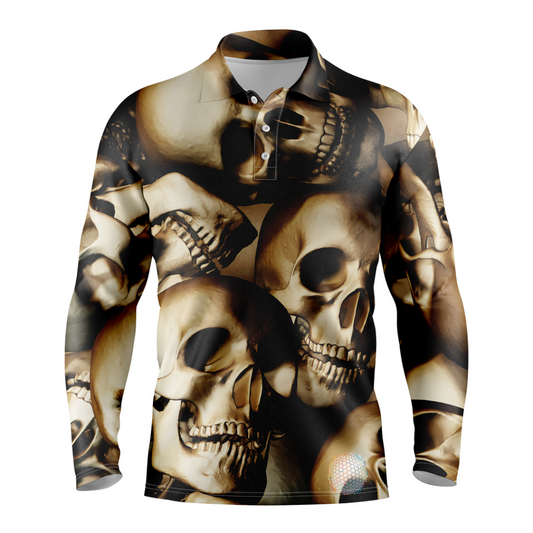 Skull | Mens Long Sleeve S Golf Shirts